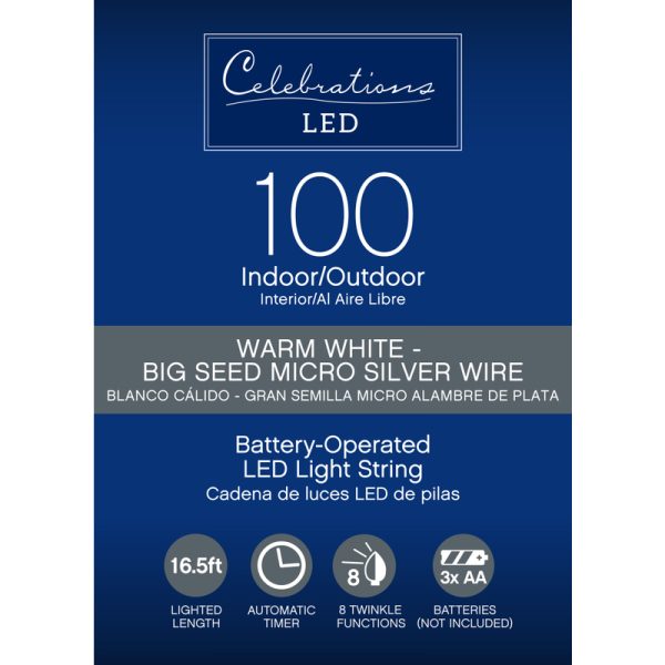 Celebrations LED Micro Dot/Fairy Clear/Warm White 100 ct String Christmas Lights 16.5 ft.