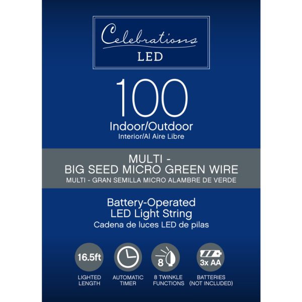 Celebrations LED Micro Dot/Fairy Multicolored 100 ct String Christmas Lights 16.5 ft.