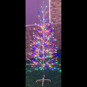 Celebrations Platinum LED Multi 60 in. Twig Tree Pathway Decor