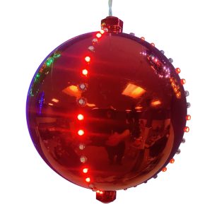 Celebrations Platinum LED Red 6 in. Lighted Ornament Hanging Decor
