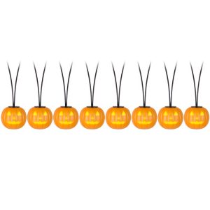 Gemmy White 2.7559 in. LED Prelit Musical Jack-O-Lantern Light String Halloween Decor