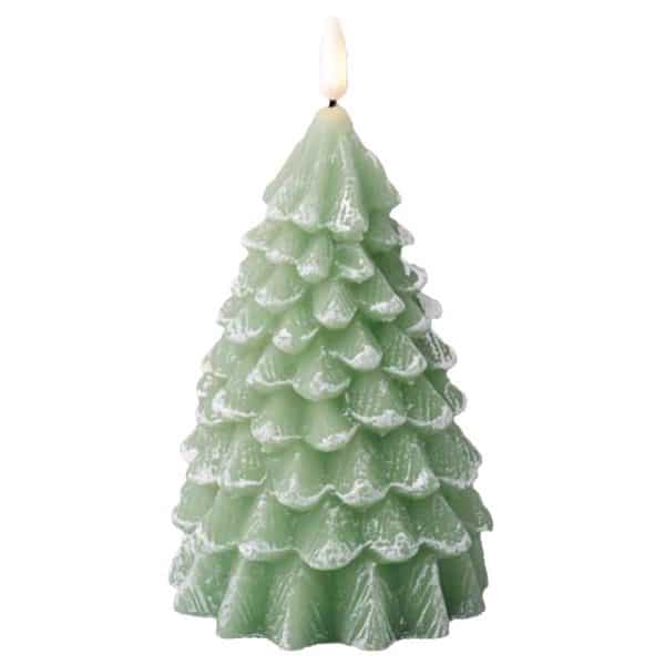 Lumineo Green Flickering Tree Indoor Christmas Decor 7.1 in.