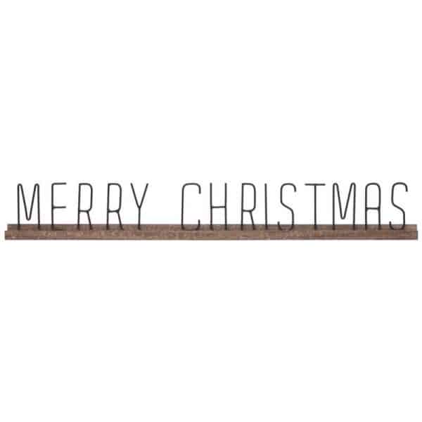Creative Co-Op Black/Brown Merry Christmas Indoor Christmas Decor 1.1 in.