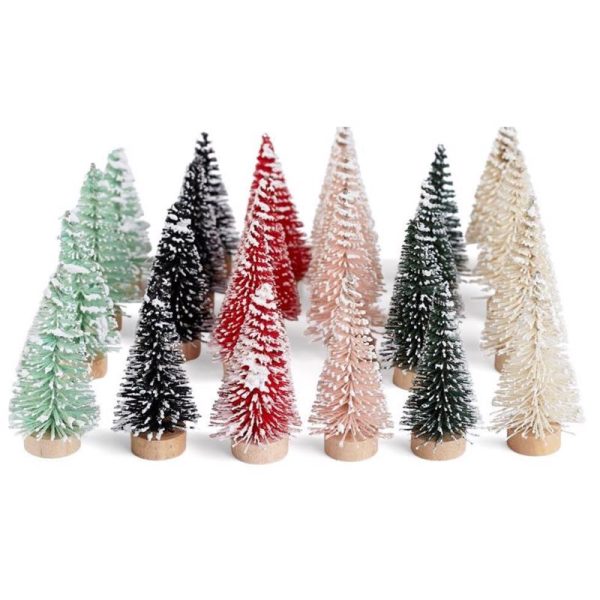 Creative Co-Op Assorted Bottle Brush Tree Indoor Christmas Decor