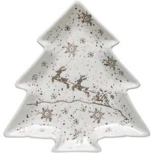 Creative Co-Op White Serving Plate Indoor Christmas Decor