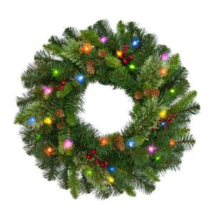 Celebrations Home 24 in. D LED Prelit Multicolored Wreath