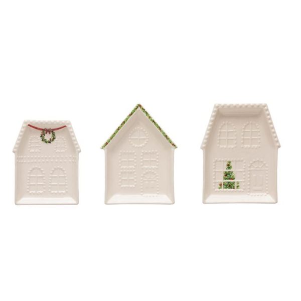 Creative Co-Op White House Shaped Dish Indoor Christmas Decor