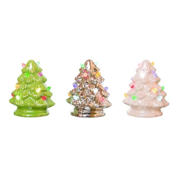 Transpac Assorted Cer Light Up Tree Decor Indoor Christmas Decor