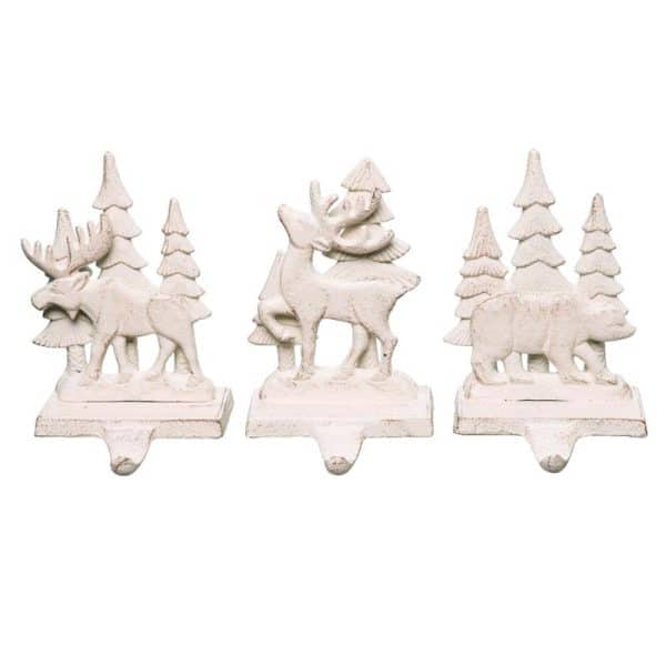 Transpac White Winter Stocking Holders Indoor Christmas Decor 7.09 in.