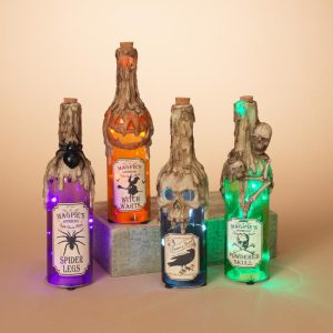 Gerson 11.5 in. Lighted Halloween Bottle Halloween Decor