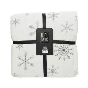 Decoris Brown/White Throw blanket Indoor Christmas Decor 79 in.