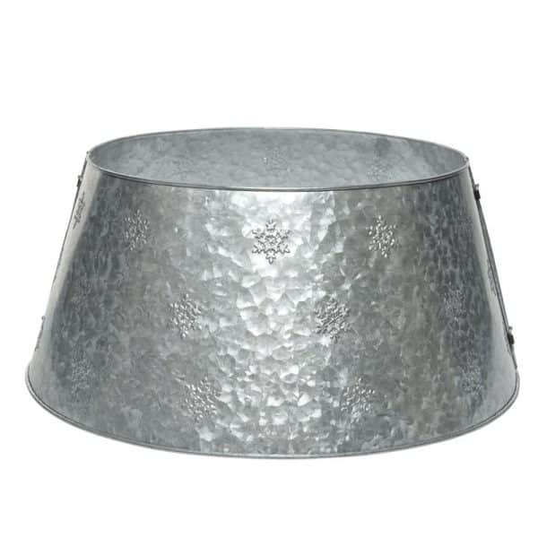 Everlands Iron Galvanized Tree Collar Indoor Christmas Decor 9.8 in.