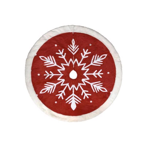 Celebrations Home Red/White Scandinavian Snowflake Tree Skirt Indoor Christmas Decor