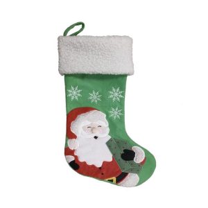 Celebrations Home Multicolored Plush Santa Stocking Indoor Christmas Decor