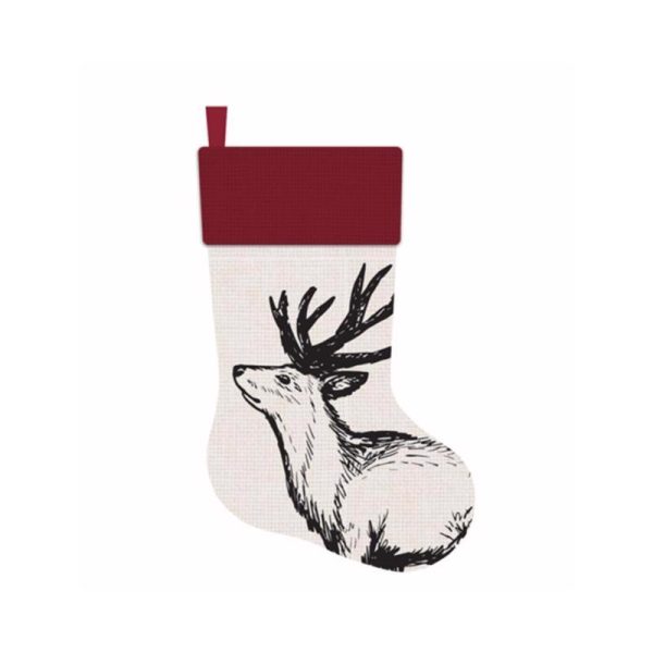 Celebrations Multicolored Fireside Elk Print Stocking Indoor Christmas Decor