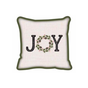 Celebrations Home Multicolored Fireside Joy Wreath Print Pillow Indoor Christmas Decor