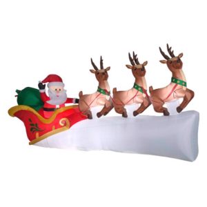 Gemmy Airblown LED 5 ft. Santa in Sleigh scene Inflatable