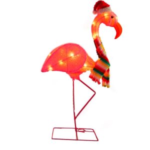 Celebrations Incandescent Clear 34 in. Lighted Flamingo Yard Decor