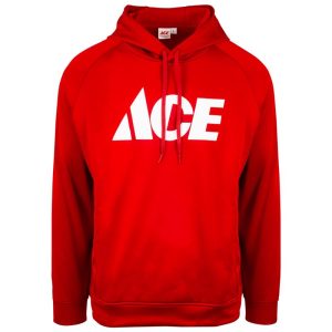 Artcraft M  Unisex Long Sleeve Red Hooded Sweatshirt