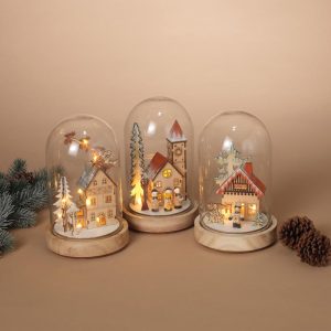 Gerson Multicolored Lighted Glass Dome Indoor Christmas Decor