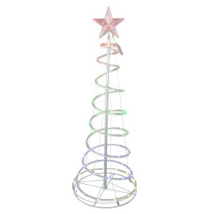 Celebrations 4 ft. Slim LED 73 ct Spiral RGB Ribbon Color Changing Christmas Tree