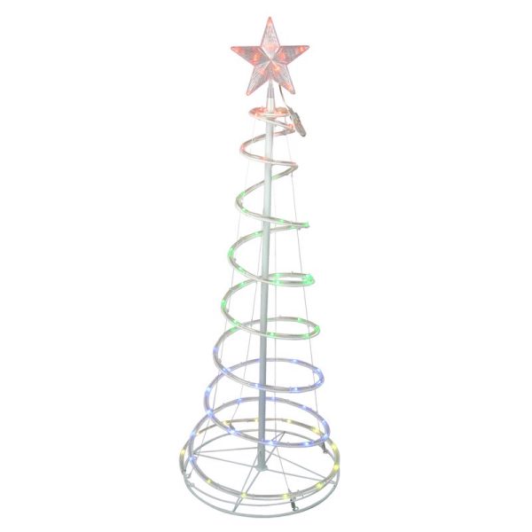 Celebrations 4 ft. Slim LED 73 ct Spiral RGB Ribbon Color Changing Christmas Tree