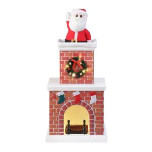 Mr. Christmas LED Multicolored Animated Santa in Chimney Indoor Christmas Decor