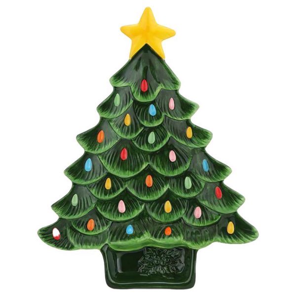 Mr. Christmas Multicolored Green Tree Platter with Dip Section Indoor Christmas Decor