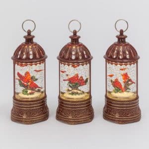 Gerson 10 in. Glass/Metal Musical Spinning Water Globe Lantern Multicolored