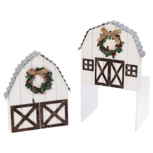 Gerson Multicolored Festive Barn Indoor Christmas Decor