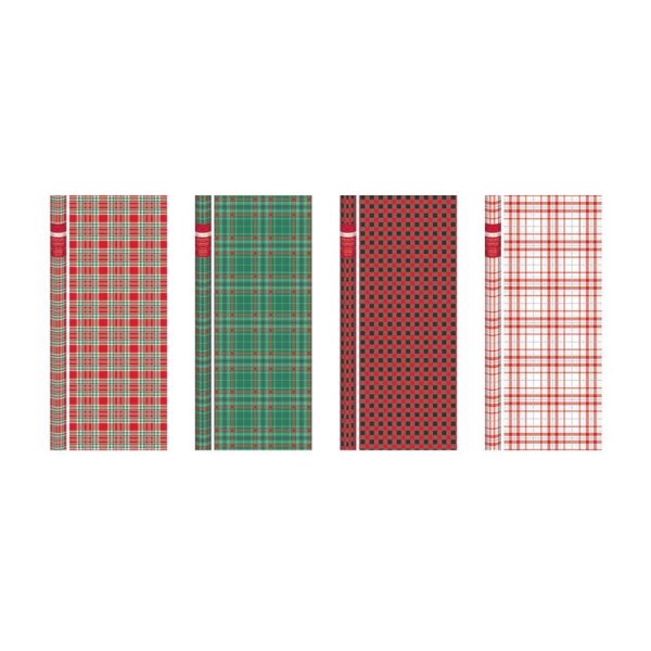 Paper Image Multi-Color Plaid Foil Gift Wrap