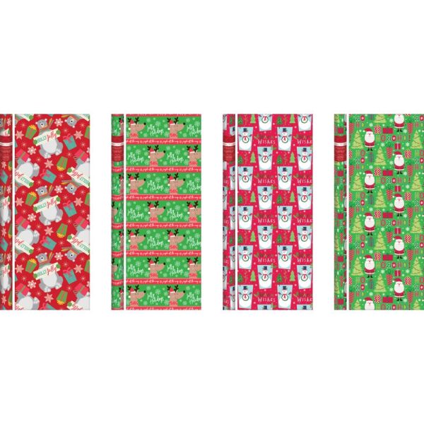 Paper Image Multi-Color Christmas Gift Wrap
