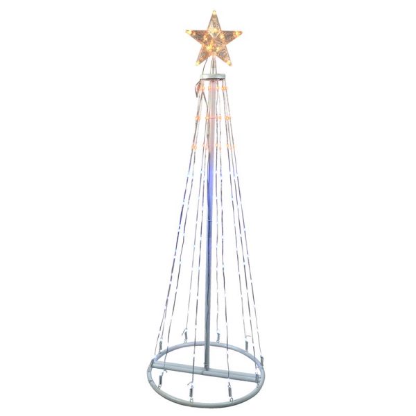 Celebrations 4 ft. Slim LED 120 ct Ribbon RGB Light Color Changing Christmas Tree