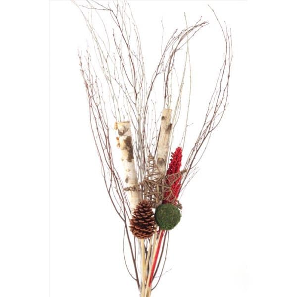 Second Nature Multicolored Winter Birch Arrangement Bouquet Indoor Christmas Decor 48 in.