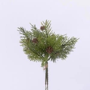 Gerson Green Cedar with Pinecone Bundle Indoor Christmas Decor 12 in.