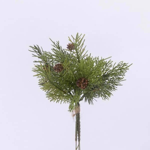 Gerson Green Cedar with Pinecone Bundle Indoor Christmas Decor 12 in.