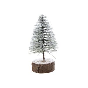 Creative Co-Op Brown/White Snowy Bottle Brush Indoor Christmas Decor