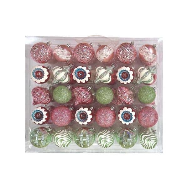Celebrations Home Assorted Ball Indoor Christmas Decor 2 in.
