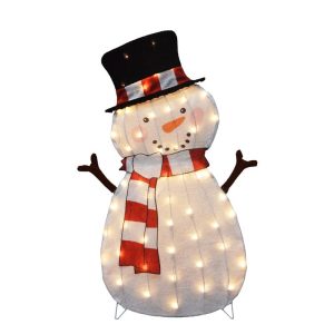 Candy Cane Lane Incandescent Clear 36 in. Snowman Yard Decor