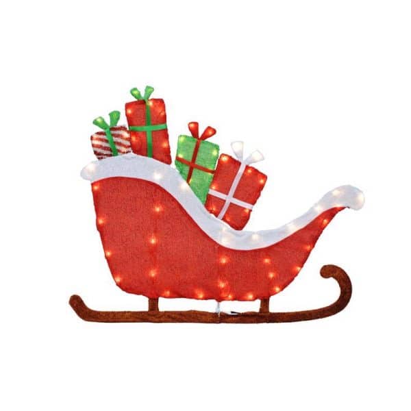 Candy Cane Lane Incandescent 17.91 in. Sleigh Yard Decor