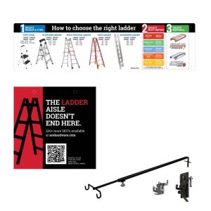 Retail First Inc 46 in. H X 12 in. W X 2 in. L Assorted Ladder Pegboard/QR Graphic Signage Kit Plast