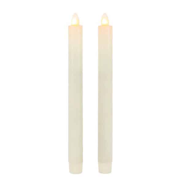Gerson LED Bisque Aurora Flame Taper Candles Indoor Christmas Decor 9.85 in.