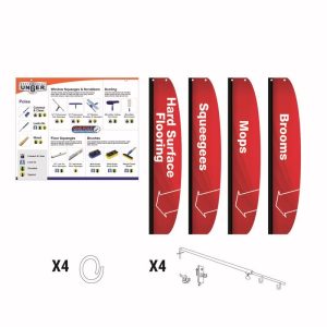 Retail First Inc Unger 4 in. H Assorted Mops and Brooms Signage Kit Metal/Styrene