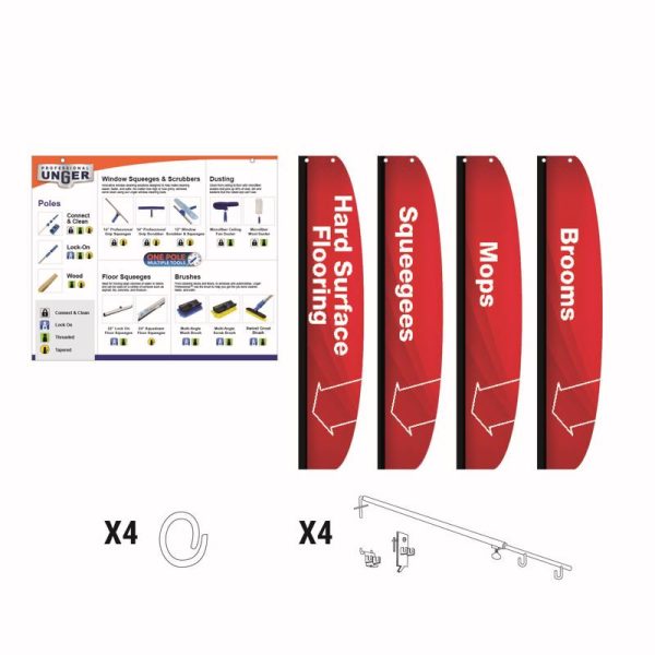 Retail First Inc Unger 4 in. H Assorted Mops and Brooms Signage Kit Metal/Styrene