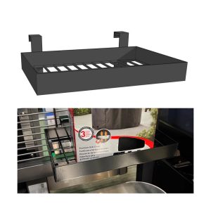 Retail First Inc 8 in. W X 12 in. L Black Grill Divider Fence Mini Shelf Display Shelf Metal