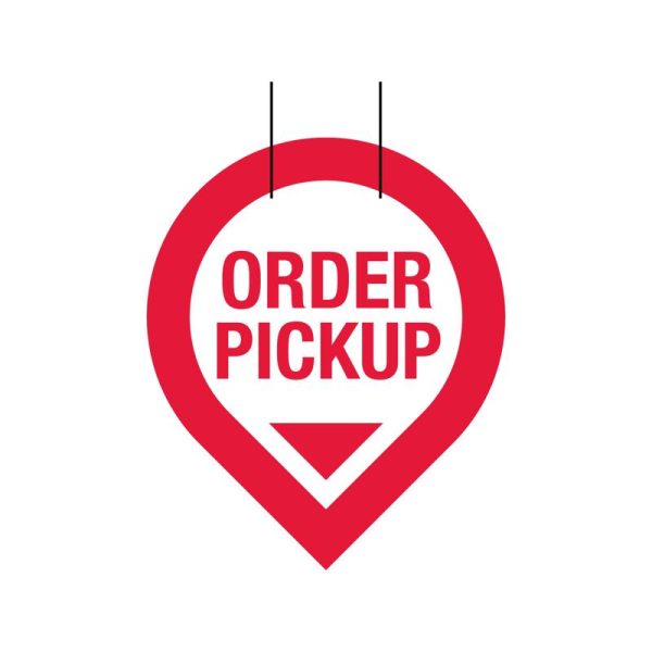 Retail First Inc Red/White Online Pickup Overhead Signage Kit Plastic