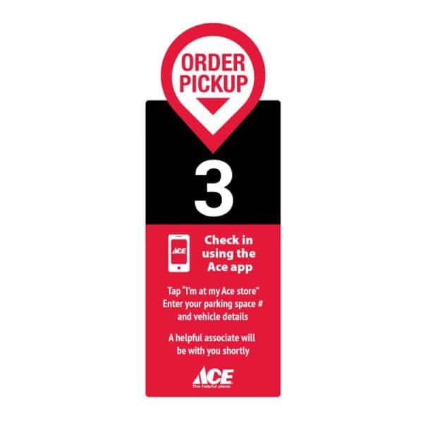 Retail First Inc 43 in. H X 17 in. W Black/Red Ace Curbside Beacon Signage Kit Plastic