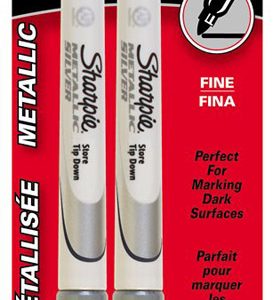 Sharpie Metallic Silver Fine Tip Permanent Marker 2 pk