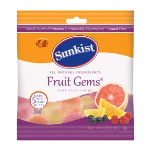 Jelly Belly Sunkist Fruit Gems Assorted Chewy Candy 3.1 oz