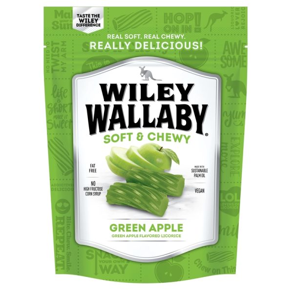 Wiley Wallaby Australian Style Gourmet Green Apple Licorice 10 oz